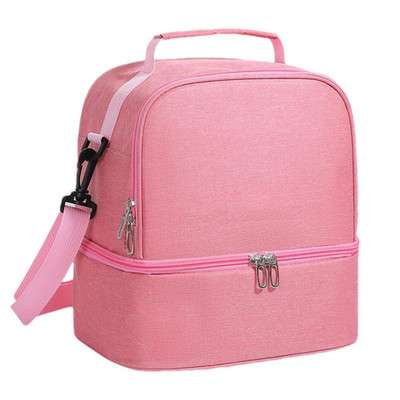 Izolēta pusdienu kastes soma izolēta uzkodu uzglabāšanas soma pludmales pusdienu dzesētāja soma ar plecu siksnu, pārnēsājama liela ietilpība