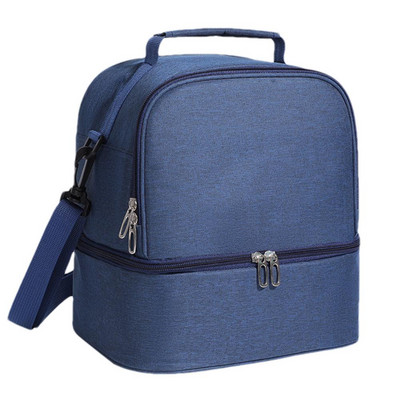 Izolēta pusdienu kastes soma izolēta uzkodu uzglabāšanas soma pludmales pusdienu dzesētāja soma ar plecu siksnu, pārnēsājama liela ietilpība