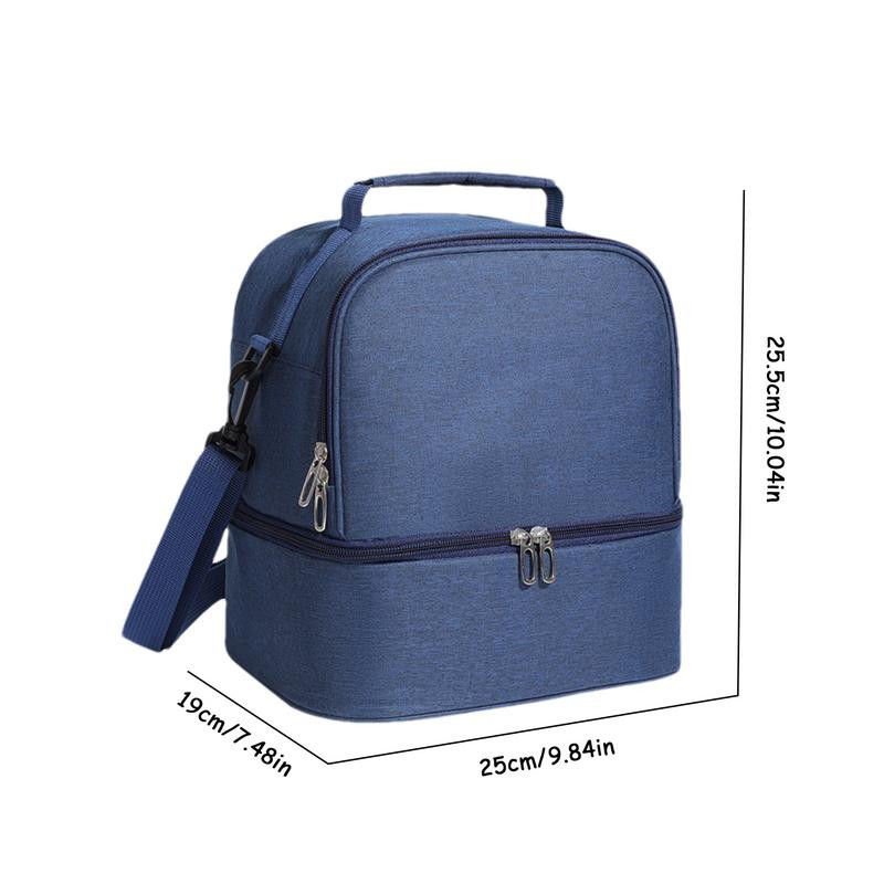 Izolēta pusdienu kastes soma izolēta uzkodu uzglabāšanas soma pludmales pusdienu dzesētāja soma ar plecu siksnu, pārnēsājama liela ietilpība