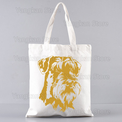 Šnauceru modes audekla soma sievietēm, meitenēm, vienkārša, liela ietilpība, rokassomiņa, plecu soma, kaste Atkārtoti lietojama studentu grāmatu soma