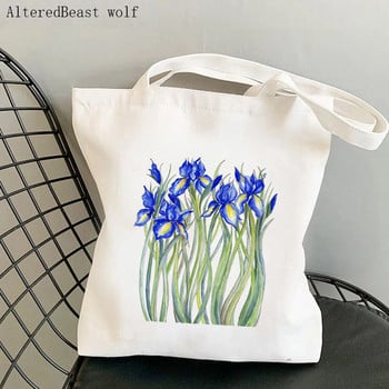 Forget Me Not Blooms Cosmos Flowers Τσάντα Tote Shoulder Lady Bag Harajuku Shopping Canvas Canvas Girl Τσάντα Γυναικεία Τσάντα Shopper Μπλε