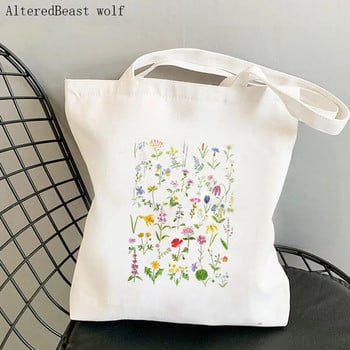 Forget Me Not Blooms Cosmos Flowers Τσάντα Tote Shoulder Lady Bag Harajuku Shopping Canvas Canvas Girl Τσάντα Γυναικεία Τσάντα Shopper Μπλε