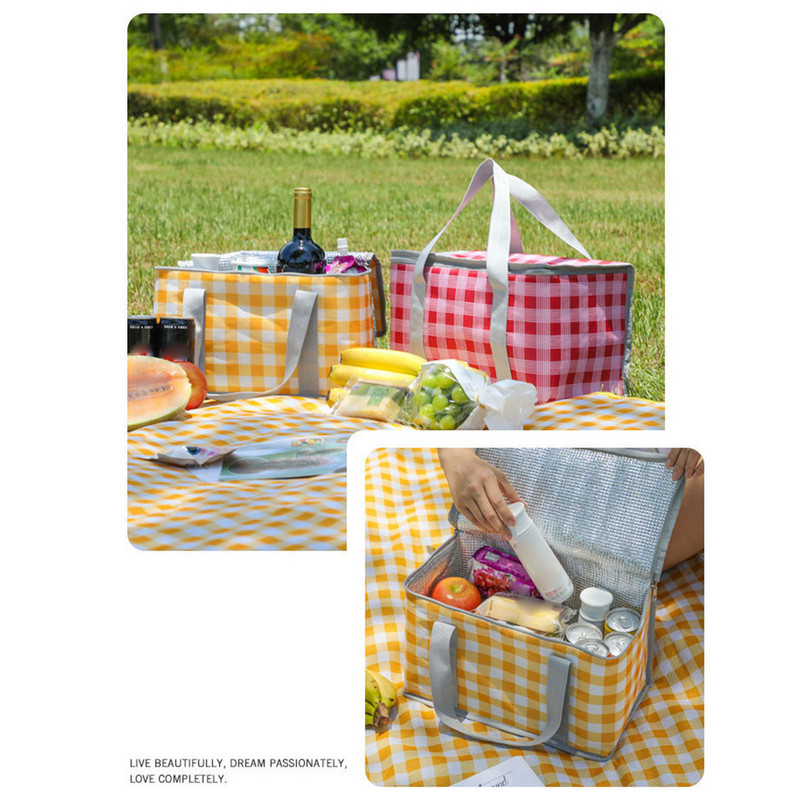 Izolēta piknika soma, izturīga pret noplūdi, izolēta aukstuma soma ar rāvējslēdzēja augšdaļu kempinga dienas ceļojumu pārgājienu grilēšanai