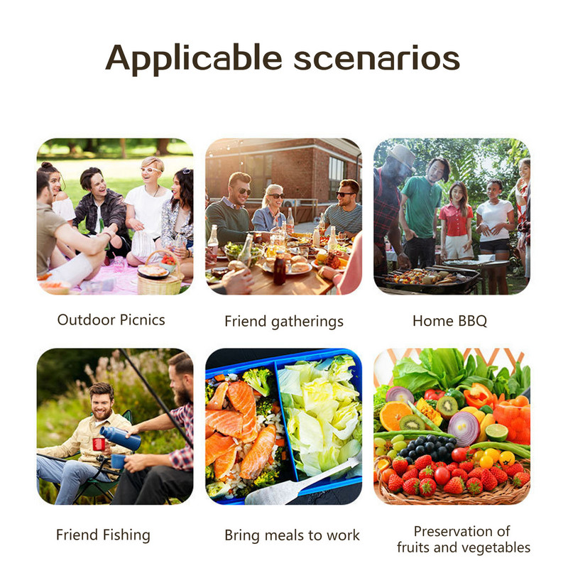 Izolēta piknika soma, izturīga pret noplūdi, izolēta aukstuma soma ar rāvējslēdzēja augšdaļu kempinga dienas ceļojumu pārgājienu grilēšanai