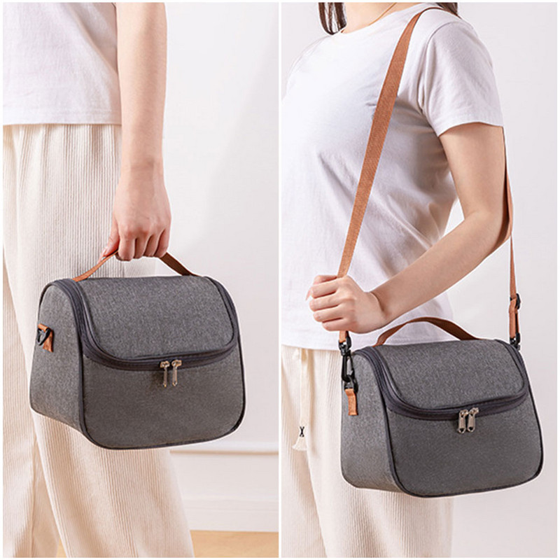 Pusdienu soma izolēta pusdienu kaste Necaurlaidīga pusdienu soma ar plecu siksnu darbam birojā kempingā