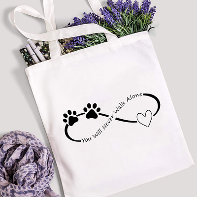 Miers Mīlestība Suņi Ķepa iepirkumu soma Mom Life Women Kanvas Tote Shopper Plecu soma Atkārtoti lietojama Smieklīga uzglabāšana Lielas ietilpības rokassomiņa