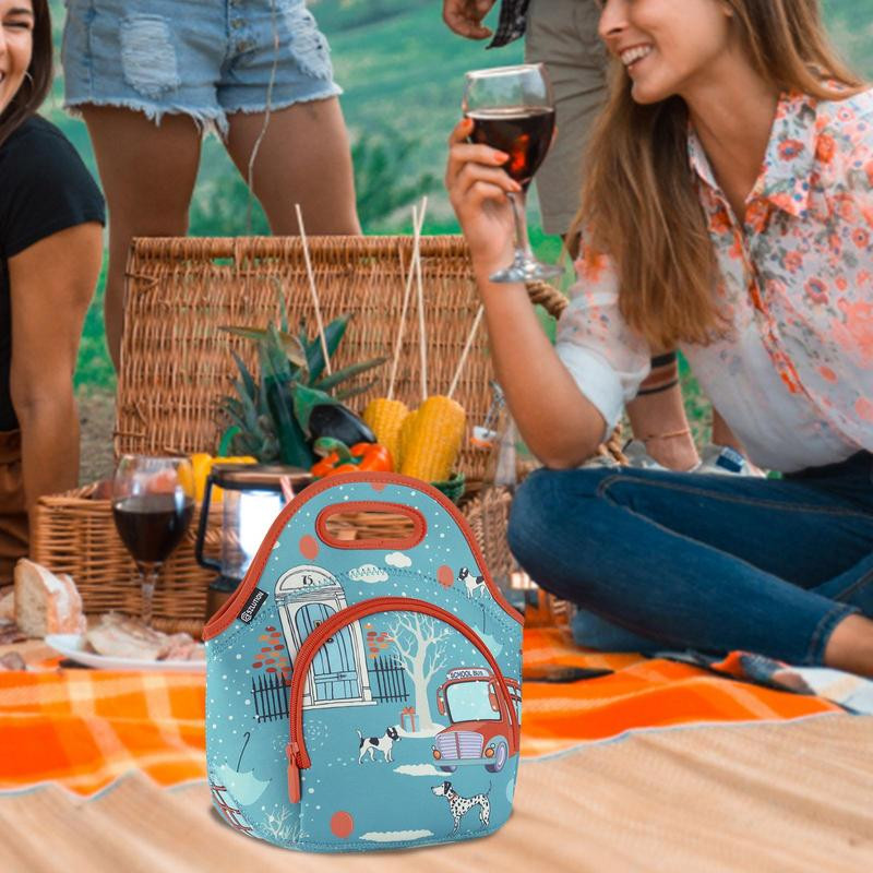 Nova torba za ručak Ženska torbica za kutiju za ručak s printom Izolirana vrećica za ručak za djecu Torba za ručak za odrasle Neoprenska torbica za raznu hranu