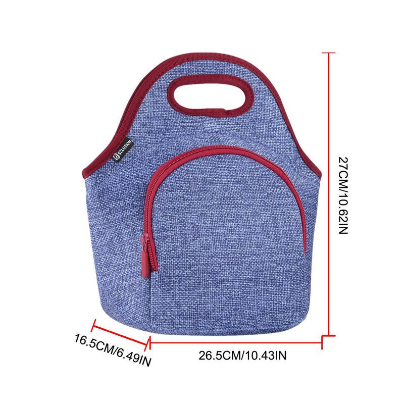 Nova torba za ručak Ženska torbica za kutiju za ručak s printom Izolirana vrećica za ručak za djecu Torba za ručak za odrasle Neoprenska torbica za raznu hranu