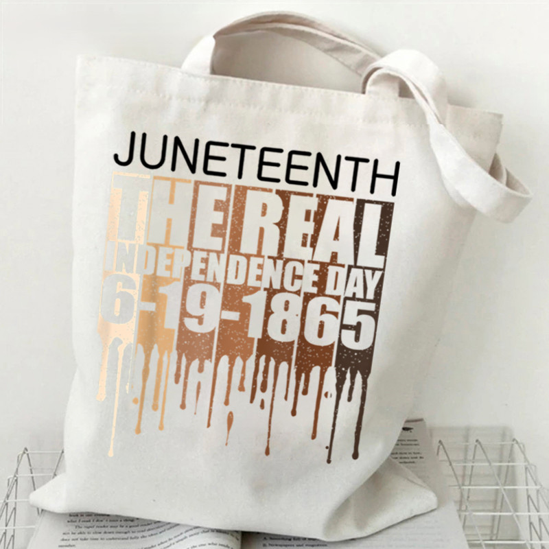 Sieviešu audekla plecu soma Sviniet jūnija padsmito gadu Grafika Iepirkumu somas Melns Vēsture Tote Bags Dream Like Martin Print Rokassomas