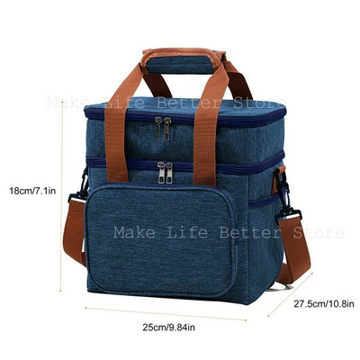 Torba za ručak, otporna na curenje, ruksak za ručak, prijenosna termalna torba za ručak, torba za toplinu i hladnoću, izolirana torba za kampiranje, vodootporna torba za obrok