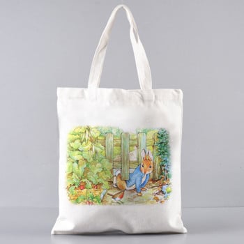 Rabbit Family Casual Tote Bag Τσάντες Peter πάνινες τσάντες επαναχρησιμοποιούμενες Τσάντες αγορών Υπαίθριες τσάντες θαλάσσης Casual tote bag Τσάντα σούπερ μάρκετ