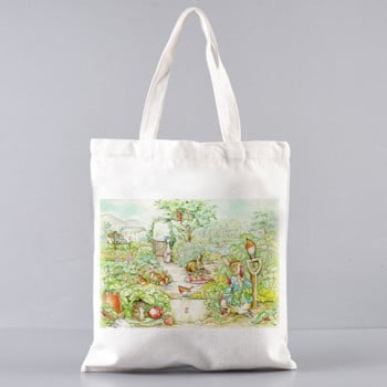 Rabbit Family Casual Tote Bag Τσάντες Peter πάνινες τσάντες επαναχρησιμοποιούμενες Τσάντες αγορών Υπαίθριες τσάντες θαλάσσης Casual tote bag Τσάντα σούπερ μάρκετ