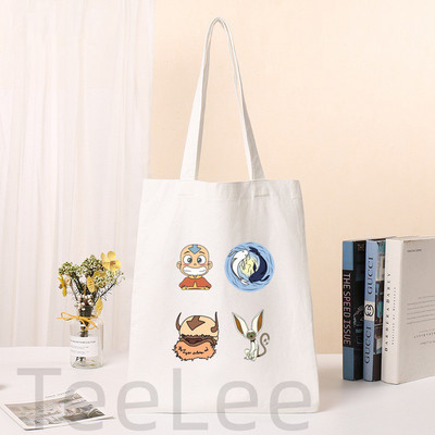 Iemiesojums pēdējais gaisa maisījums Shopper Bag Print Appa Boba Piena tēja Audekls Kawaii Tote Bag Rokassomas Sieviešu iepirkumu soma Plecu somas