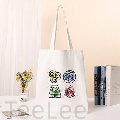 Iemiesojums pēdējais gaisa maisījums Shopper Bag Print Appa Boba Piena tēja Audekls Kawaii Tote Bag Rokassomas Sieviešu iepirkumu soma Plecu somas
