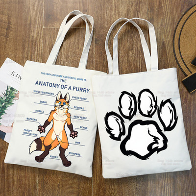 Pūkains iepirkumu maisiņš Sieviešu audekls Tote Somas Apdruka Eco Bag Cartoon Shopper plecu somas Drukāt Atkārtoti lietojams