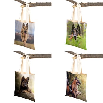 Τσάντες ώμου German Shepherd Both Sides Fashion Lady Shopping Πτυσσόμενες Casual Pet Dog Γυναικεία τσάντα ταξιδιού Tote τσάντα