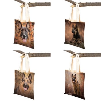 Τσάντες ώμου German Shepherd Both Sides Fashion Lady Shopping Πτυσσόμενες Casual Pet Dog Γυναικεία τσάντα ταξιδιού Tote τσάντα