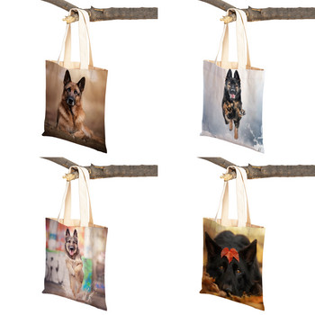 Τσάντες ώμου German Shepherd Both Sides Fashion Lady Shopping Πτυσσόμενες Casual Pet Dog Γυναικεία τσάντα ταξιδιού Tote τσάντα