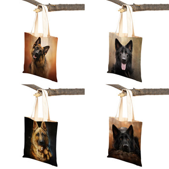 Τσάντες ώμου German Shepherd Both Sides Fashion Lady Shopping Πτυσσόμενες Casual Pet Dog Γυναικεία τσάντα ταξιδιού Tote τσάντα