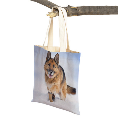 Τσάντες ώμου German Shepherd Both Sides Fashion Lady Shopping Πτυσσόμενες Casual Pet Dog Γυναικεία τσάντα ταξιδιού Tote τσάντα