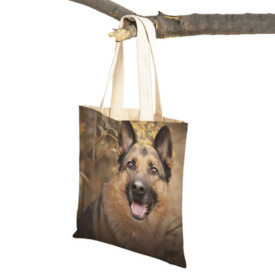 Τσάντες ώμου German Shepherd Both Sides Fashion Lady Shopping Πτυσσόμενες Casual Pet Dog Γυναικεία τσάντα ταξιδιού Tote τσάντα