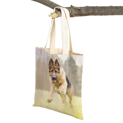 Τσάντες ώμου German Shepherd Both Sides Fashion Lady Shopping Πτυσσόμενες Casual Pet Dog Γυναικεία τσάντα ταξιδιού Tote τσάντα