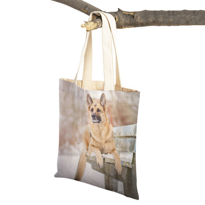 Τσάντες ώμου German Shepherd Both Sides Fashion Lady Shopping Πτυσσόμενες Casual Pet Dog Γυναικεία τσάντα ταξιδιού Tote τσάντα