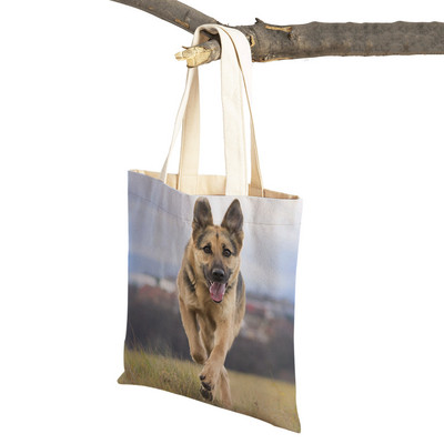 Τσάντες ώμου German Shepherd Both Sides Fashion Lady Shopping Πτυσσόμενες Casual Pet Dog Γυναικεία τσάντα ταξιδιού Tote τσάντα