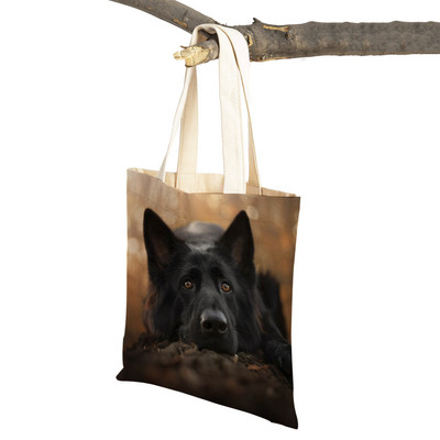 Τσάντες ώμου German Shepherd Both Sides Fashion Lady Shopping Πτυσσόμενες Casual Pet Dog Γυναικεία τσάντα ταξιδιού Tote τσάντα
