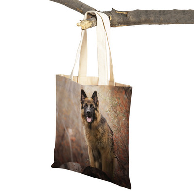 Τσάντες ώμου German Shepherd Both Sides Fashion Lady Shopping Πτυσσόμενες Casual Pet Dog Γυναικεία τσάντα ταξιδιού Tote τσάντα
