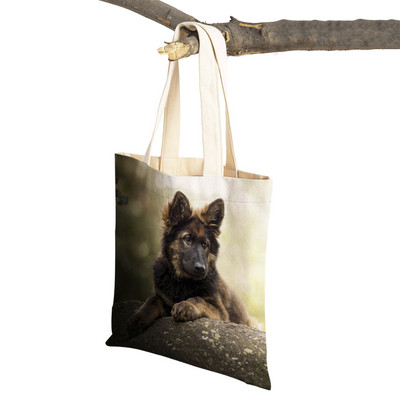 Τσάντες ώμου German Shepherd Both Sides Fashion Lady Shopping Πτυσσόμενες Casual Pet Dog Γυναικεία τσάντα ταξιδιού Tote τσάντα