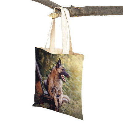 Τσάντες ώμου German Shepherd Both Sides Fashion Lady Shopping Πτυσσόμενες Casual Pet Dog Γυναικεία τσάντα ταξιδιού Tote τσάντα