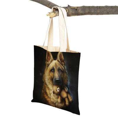 Τσάντες ώμου German Shepherd Both Sides Fashion Lady Shopping Πτυσσόμενες Casual Pet Dog Γυναικεία τσάντα ταξιδιού Tote τσάντα