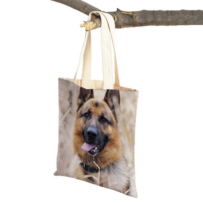 Τσάντες ώμου German Shepherd Both Sides Fashion Lady Shopping Πτυσσόμενες Casual Pet Dog Γυναικεία τσάντα ταξιδιού Tote τσάντα