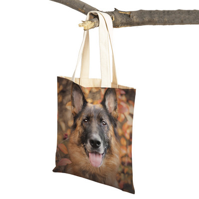 Τσάντες ώμου German Shepherd Both Sides Fashion Lady Shopping Πτυσσόμενες Casual Pet Dog Γυναικεία τσάντα ταξιδιού Tote τσάντα