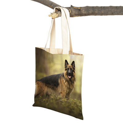 Τσάντες ώμου German Shepherd Both Sides Fashion Lady Shopping Πτυσσόμενες Casual Pet Dog Γυναικεία τσάντα ταξιδιού Tote τσάντα