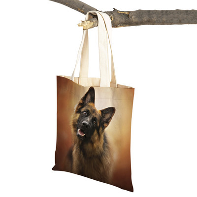 Τσάντες ώμου German Shepherd Both Sides Fashion Lady Shopping Πτυσσόμενες Casual Pet Dog Γυναικεία τσάντα ταξιδιού Tote τσάντα
