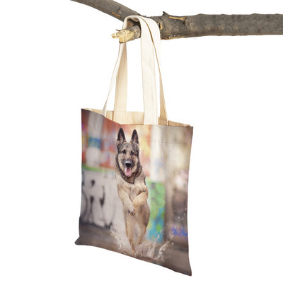 Τσάντες ώμου German Shepherd Both Sides Fashion Lady Shopping Πτυσσόμενες Casual Pet Dog Γυναικεία τσάντα ταξιδιού Tote τσάντα