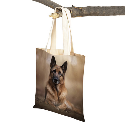 Τσάντες ώμου German Shepherd Both Sides Fashion Lady Shopping Πτυσσόμενες Casual Pet Dog Γυναικεία τσάντα ταξιδιού Tote τσάντα