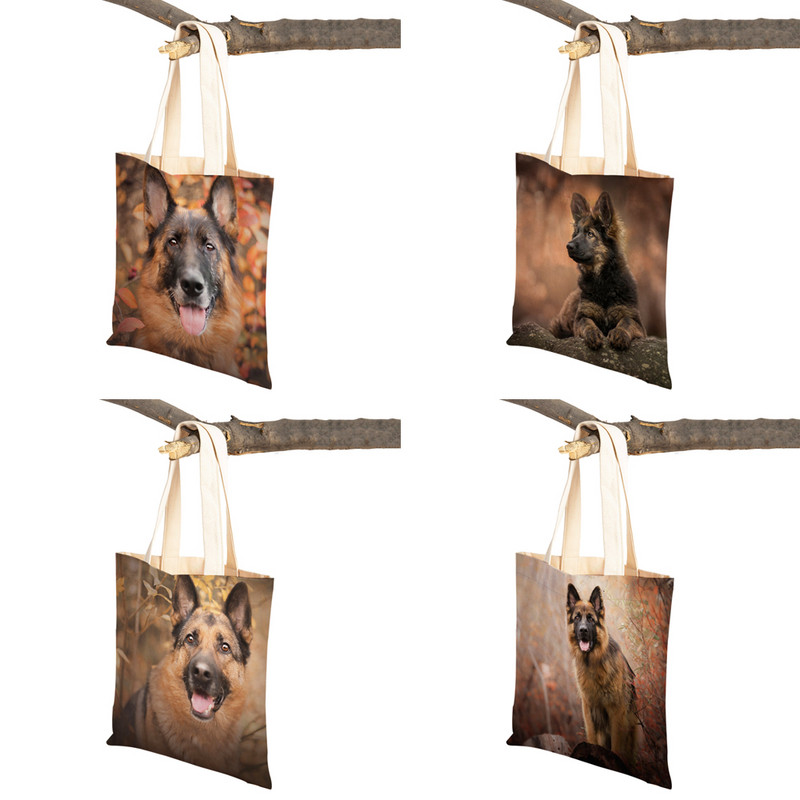 Ciobănesc German pe ambele părți, la modă, pentru cumpărături, genți de umăr, pliabile, casual, pentru animale de companie, pentru animale, pentru femei, geantă de călătorie, geantă de mână