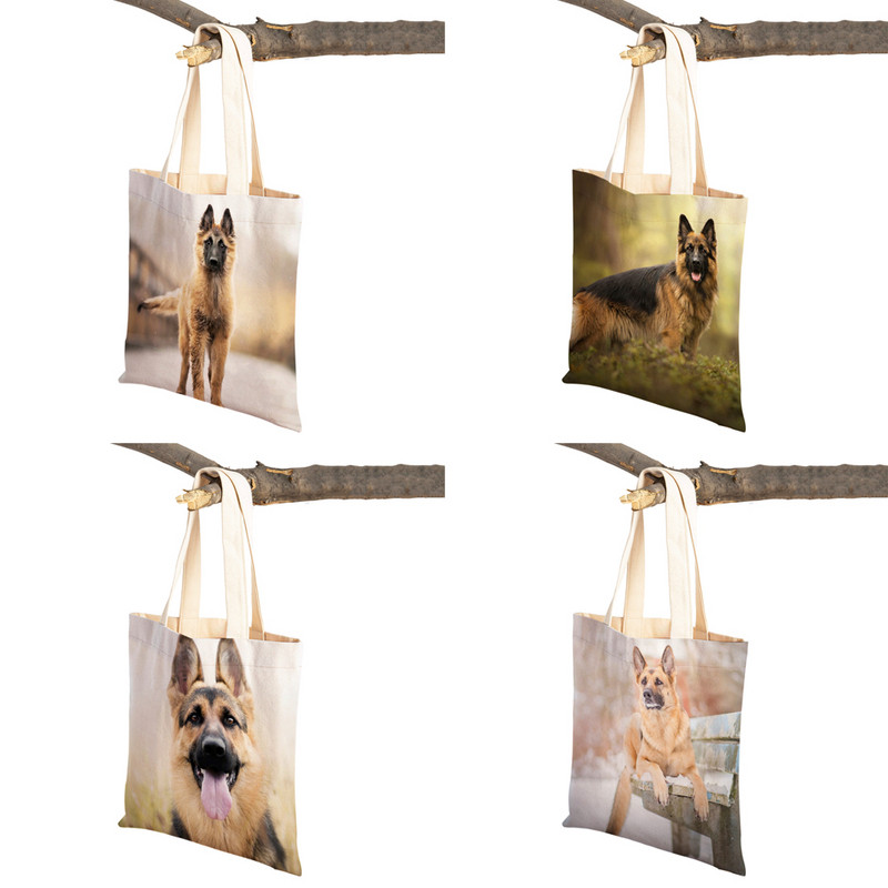 Ciobănesc German pe ambele părți, la modă, pentru cumpărături, genți de umăr, pliabile, casual, pentru animale de companie, pentru animale, pentru femei, geantă de călătorie, geantă de mână