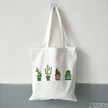 Cactus Plant tote bag Γυναικείες τσάντες καμβά τσάντες αγορών Τσάντα ταξιδιού Τσάντα χειρός Γραφική χαριτωμένη πτυσσόμενη τσάντα μεγάλης χωρητικότητας