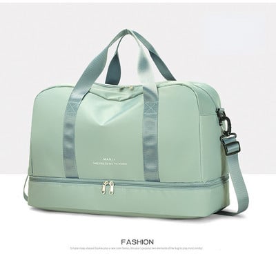 Liela ceļojumu rokassomiņa Neilona Jauna Bagāža Crossbody Storage Sieviešu modes tualetes piederumu organizators Sausā mitrā atdalīšana Ceļojumu somas