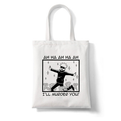 Japonské anime džúdžucu kaisen gojo dievčenská taška cez rameno ženy plátená taška kabelka plážová párty veľká kapacita ležérna nákupná taška