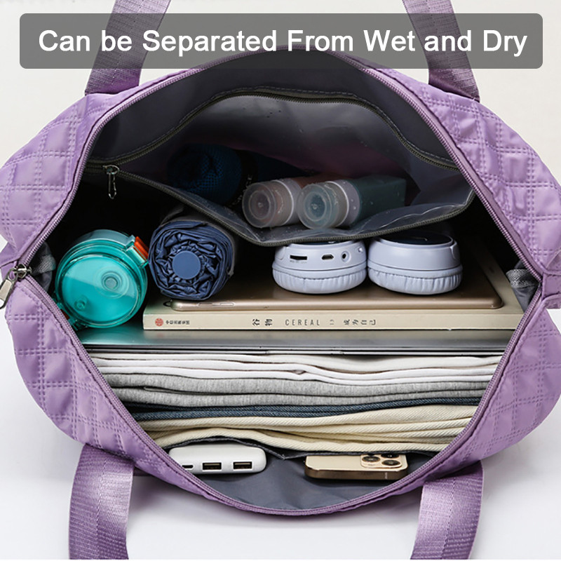 Geestock salokāma ceļojumu soma mitrā un sausā veidā atdalāma ūdensnecaurlaidīga rokassomiņa liela ietilpība sieviešu vingrošanas jogas plecu soma