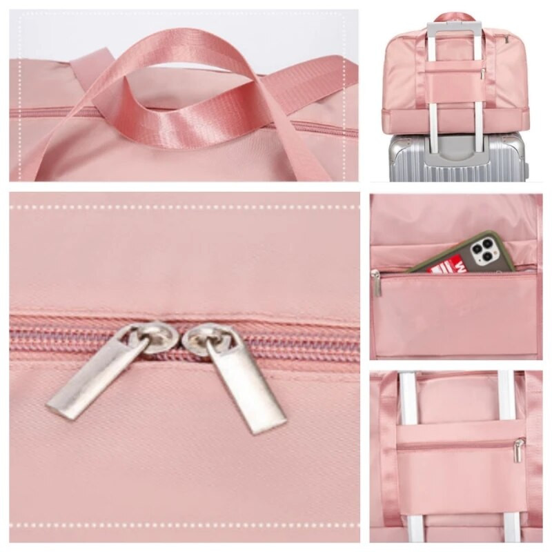 Vodootporna putna torba za teretanu Weekender za nošenje preko noći za žene s mokrim džepom na rukavima za kolica