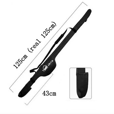 120/125/130/135/140cm Spinninga makšķerēšanas mugursoma plecu soma Spoles pārsegs Uzglabāšanas staba turētājs Salokāms neilona stieņa futrālis J478