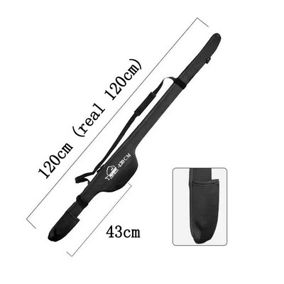 120/125/130/135/140cm Spinninga makšķerēšanas mugursoma plecu soma Spoles pārsegs Uzglabāšanas staba turētājs Salokāms neilona stieņa futrālis J478