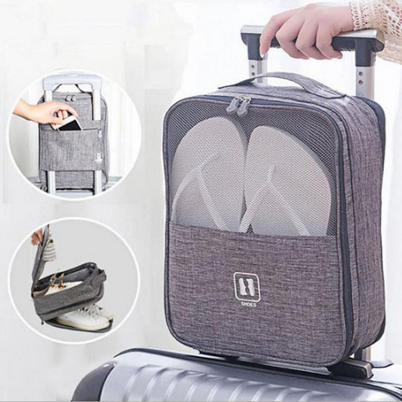 Apavu ceļojumu glabāšanas soma Iegarenas formas apavu organizators Rāvējslēdzējs Ceļojumu apavu uzglabāšanas konteiners Lielas ietilpības kedu uzglabāšanas soma