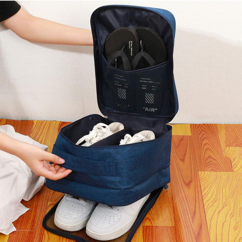 Apavu ceļojumu glabāšanas soma Iegarenas formas apavu organizators Rāvējslēdzējs Ceļojumu apavu uzglabāšanas konteiners Lielas ietilpības kedu uzglabāšanas soma